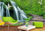 Amazon forest Wall Mural Lwcx Custom Mural 3d Wallpaper forest Falls Bridge