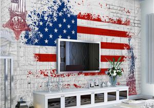 American Flag Wall Mural Custom 3d Wallpaper Non Woven Mural American Flag Retro Car Wallpaper Painting 3d Wall Room Murals Wallpaper High Resolution Wallpapers Free