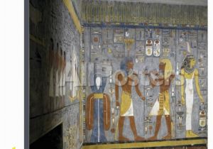 Ancient Egypt Wall Murals Egypt tomb Of Ramses I Mural Painting Of Pharaoh and Ma at Fering Wine to Nefertem