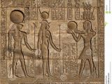 Ancient Egypt Wall Murals Hieroglyphic Carvings In Ancient Egyptian Temple Stock