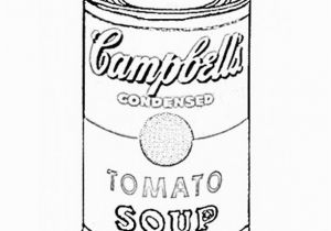 Andy Warhol soup Can Coloring Page andy Warhol Campbells soup Coloring Sheet