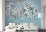 Angel Murals for Walls 3d European Small Angel Cupid Tv Background Wall Custom Wall Murals Silk Silk Wallpaper Papel De Parede Para Quarto Baby Wallpaper Background