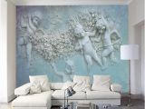 Angel Murals for Walls 3d European Small Angel Cupid Tv Background Wall Custom Wall Murals Silk Silk Wallpaper Papel De Parede Para Quarto Baby Wallpaper Background