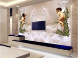 Angel Murals for Walls Custom Wallpaper 3d Wall Murals European Style Little Angel Heaven for Background Embossed Mural Wall Paper Hd Wallpaper Background Hd