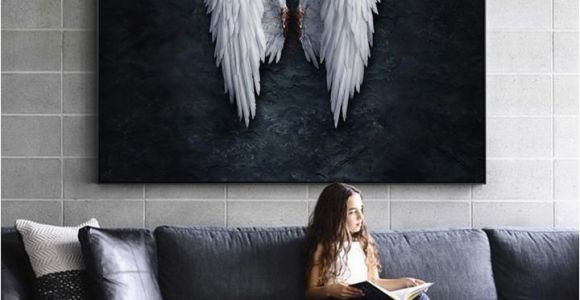 Angel Wings Wall Murals Angel Wings with Frame Option