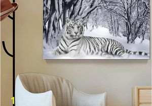 Animal Print Wall Murals 2019 White Tiger Landscape Print Canvas Painting Home Decor Canvas Wall Art Picture Digital Art Print for Living Room From Utoart $15 36