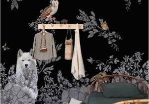 Animal Wall Murals Wallpaper Dark Enchanted forest Wall Mural Vintage Wild Animals