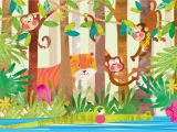 Animal Wall Murals Wallpaper Monkeys In 2019 Cartoon Animals Wall Murals
