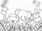 Animals In the Jungle Coloring Pages Cute Jungle Animals Coloring Page