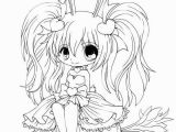 Anime Coloring Pages Easy Cute Chibi Anime Bunny Girl Coloring Page