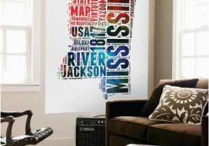 Another Word for Wall Mural Mississippi Watercolor Word Cloud Wall Mural by Naxart