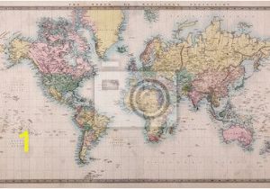 Antique Map Wall Mural Old Antique World Map On Mercators Projection Wall Mural