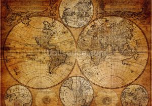 Antique Map Wall Mural Old Globe Map 1746 In 2020