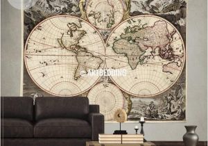 Antique World Map Wall Mural Vintage Map Tapestry Old Map Wall Decor Vintage Wall Decor