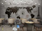 Antique World Map Wall Mural World Map Black White Travel Design Art Wall Murals Wallpaper Decals