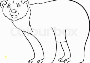 Arctic Animal Coloring Pages Coloring Pages Cute Polar Bear Stands and Smiles
