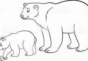 Arctic Animals Coloring Pages Coloring Pages Mother Polar Bear with Her Baby Stock Vektor Art Und