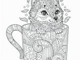 Arctic Animals for Kids Coloring Pages Fox Coloring Pages Vector Fox In Cup Adult Coloring Page