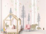 Are Wall Murals Tacky Removable Wall Sticker Decor Nursery forest Baby Room Decals Woodland Birch Tree Pine Tree Wall Decal Bear Scandinavian Wall Art Kids Dc122a