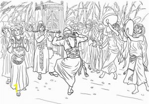 Ark Of the Covenant Coloring Page King David Dancing before the Ark Of the Covenant Coloring