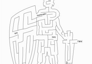 Armor Of God Coloring Pages Pdf Free Armor Of God Bible Maze