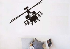 Army Wall Murals Army Helicopter Vinyl Wall Stickers Home Decor Airplane Art for Kids