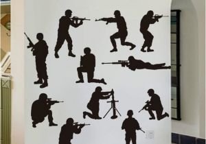 Army Wall Murals Idfiaf Military Army sol R Wall Sticker Guns Wall Decal War