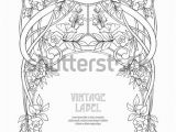 Art Nouveau Coloring Pages Frame Border Art Nouveau Style Place Stock Vector Royalty