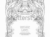 Art Nouveau Coloring Pages Frame Border Art Nouveau Style Place Stock Vector Royalty