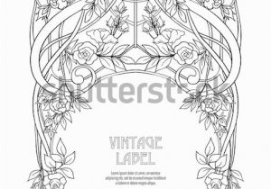 Art Nouveau Coloring Pages Frame Border Art Nouveau Style Place Stock Vector Royalty