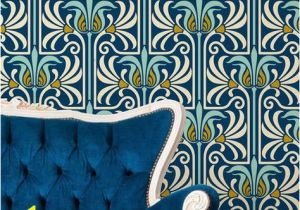 Art Nouveau Wall Murals Art Deco and Art Nouveau Wall Murals Retro Feather Damask Peel and
