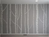 Aspen Tree Wall Mural Hand Painted Birch Tree Wall Mural Made by Taping Off the Trunks