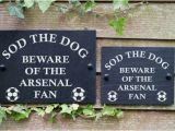 Aston Villa Wall Mural Beware the Football Fan Funny Slate Sign for Gate Door English Teams A C