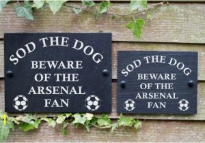 Aston Villa Wall Mural Beware the Football Fan Funny Slate Sign for Gate Door English Teams A C
