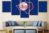 Atlanta Braves Wall Mural 5 Panel Texas Rangers Modern Décor Canvas Wall Art Hd Print