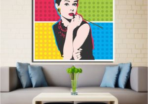 Audrey Hepburn Wall Mural andy Warhol Vintage Canvas Paintings Print Posters Colorful Audrey