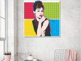 Audrey Hepburn Wall Mural andy Warhol Vintage Canvas Paintings Print Posters Colorful Audrey