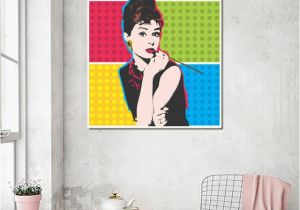 Audrey Hepburn Wall Mural andy Warhol Vintage Canvas Paintings Print Posters Colorful Audrey