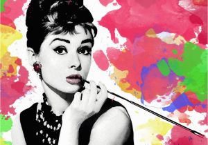 Audrey Hepburn Wall Mural Audrey Hepburn Illustration Poster Print Black and White Breakfast