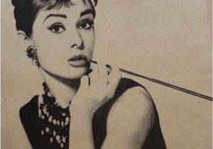 Audrey Hepburn Wall Mural Wall Sticker Vintage Classic Audrey Hepburn Poster Bar Home Decor