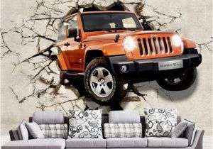 Automotive Wall Murals Custom 3d Wallpaper Car Broken Wall Decorations Living Room