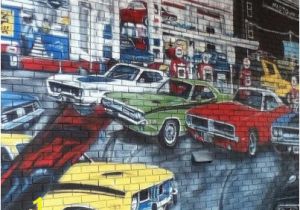 Automotive Wall Murals This Wall Mural is A Tribute to the Age Of Muscle Cars and Features