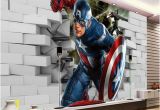 Avengers Wall Mural Wallpaper Avengers Captain America 3d Wall Mural Wallpaper