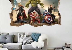 Avengers Wall Mural Wallpaper Cartoon Avengers Wall Sticker 3d Decals Wallpaper Mural Art