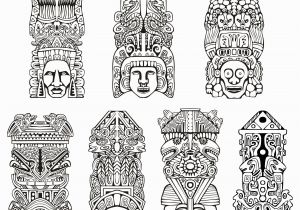 Aztec Pattern Coloring Pages Free Coloring Page Coloring Adult totems Inspiration Inca Mayan