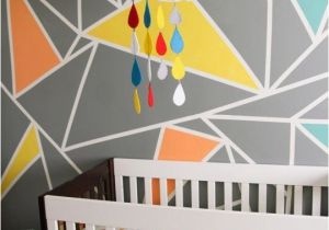 Baby Boy Nursery Murals Archer S Colorful Nursery with Geometric Elements