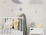 Baby Boy Room Wall Murals Baby Clouds and Moon Wall Mural