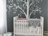 Baby Boy Wall Murals Baby Bedroom Home Art Decor Cute Huge Tree with Falling Leaves and
