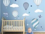 Baby Boy Wall Murals Baby Boys Wall Stickers Hot Air Balloon Decals Planes White