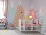 Baby Girl Nursery Wall Murals Hand Painted Geometric Nursery Children Wallpaper Pink